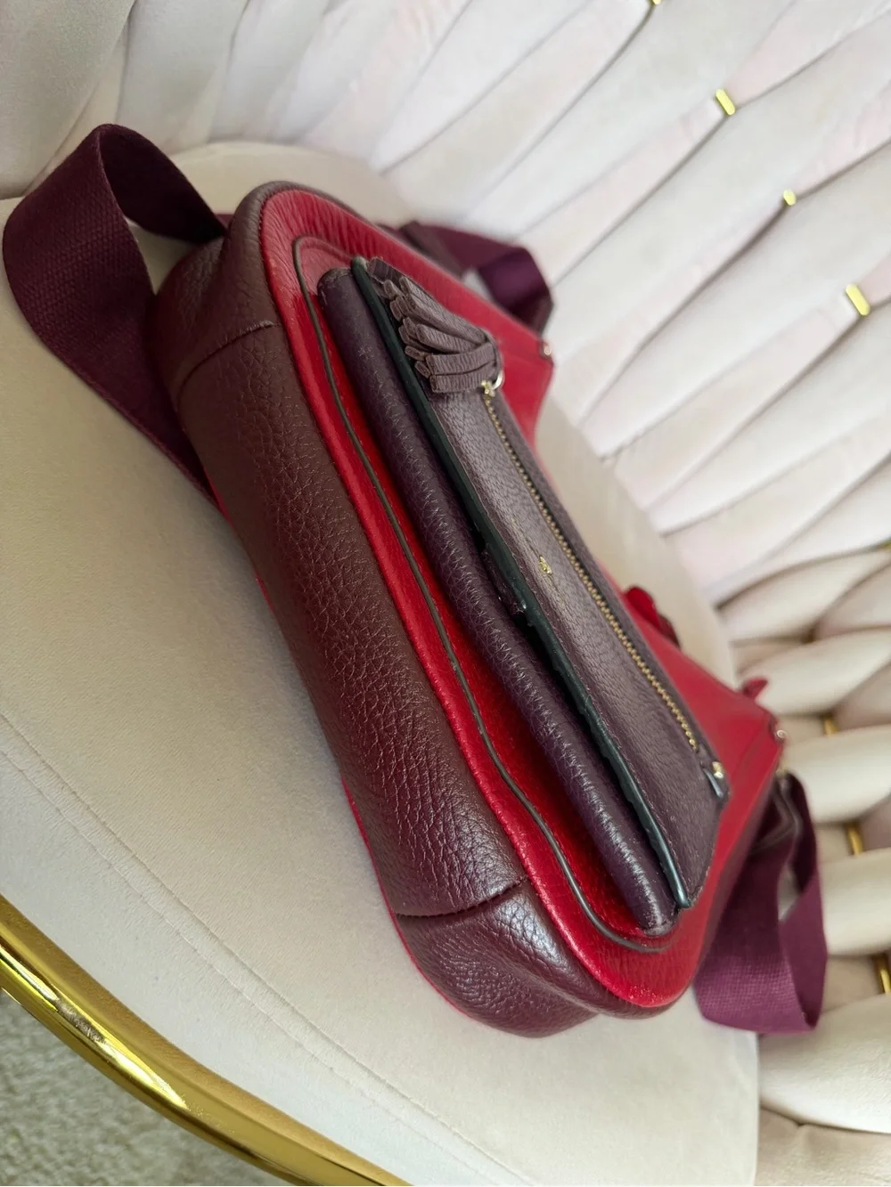Kate Spade Red Colorblock Leather Crossbody Bag & Burgundy Wallet Set ❤️